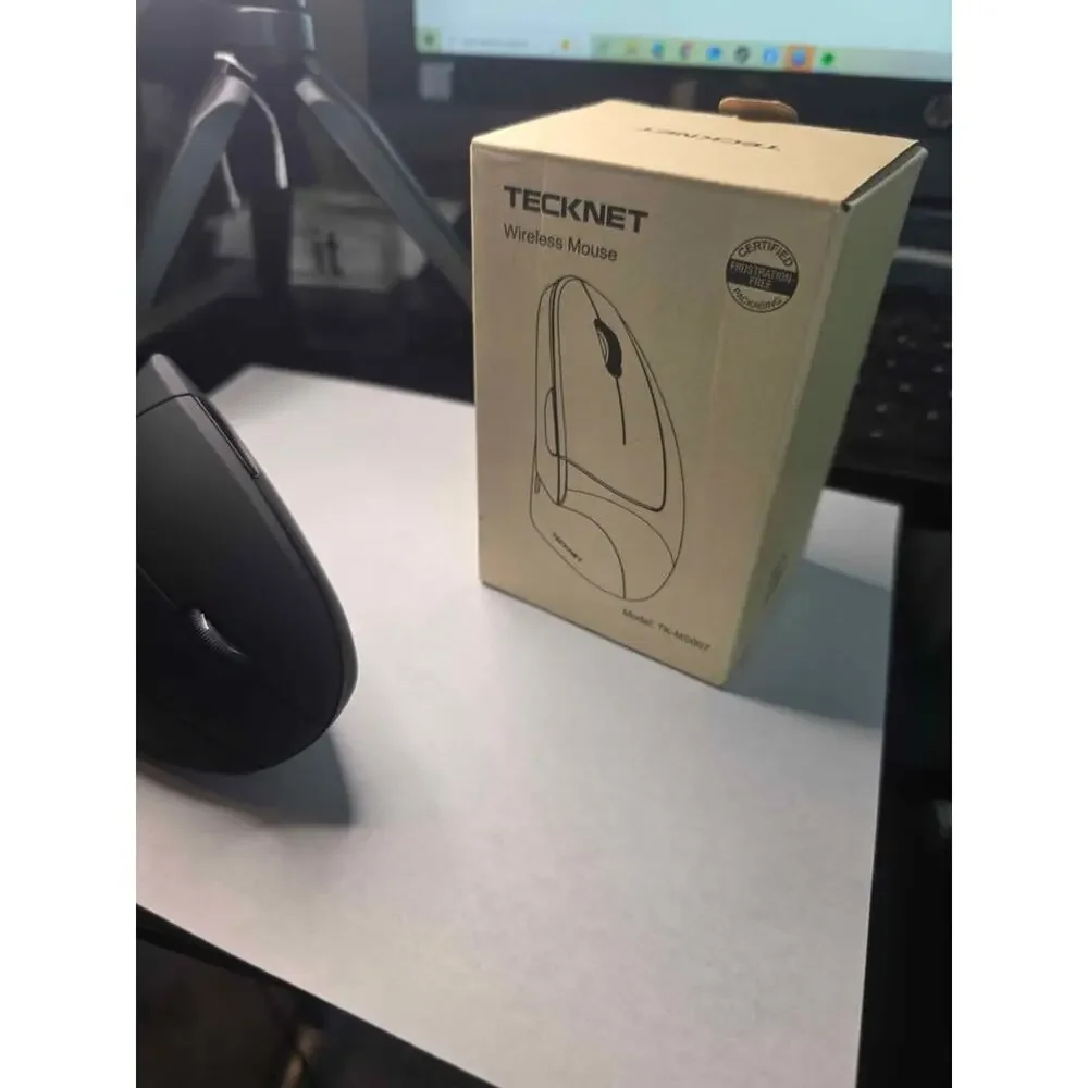 TECKNET Ergonomic Wireless Vertical Mouse with Bluetooth 4800 DPI